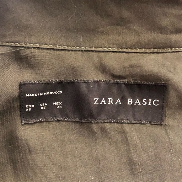 Zara dark green lightweight button down utility jacket, XS - Picture 5 of 6